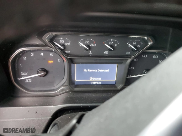 2019 GMC Sierra 1500 SLT with VIN 1GTU9DED2KZ322373, listed as a Copart auction lot 45382825 with 74,890 mi miles and Salvage Title. Bid and sale history available at carsss.com. Image 9.
