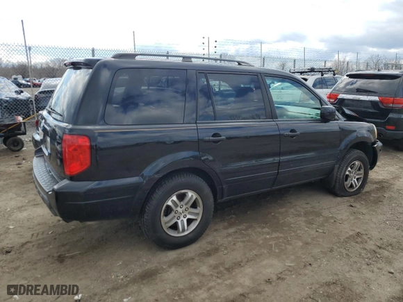 2004 Honda Pilot EX with VIN 2HKYF18614H575099, listed as a Copart auction lot 47762205 with 184,607 mi miles and Salvage Title. Bid and sale history available at carsss.com. Image 3.