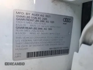 2021 Audi Q3 S line Premium Plus с VIN WA1EECF31M1103352, выставлен на аукционе Copart как лот 53702785 с пробегом 46 469 миль миль и На запчасти • Non repairable. История ставок и продаж доступна на DreamBid. Изображение 13.