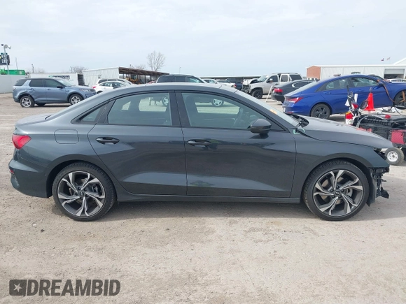2023 Audi A3 Premium with VIN WAUAUDGYXPA034587, listed as a IAAI auction lot 41713024 with 12,077 mi miles and . Bid and sale history available at DreamBid. Image 13.
