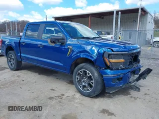 2024 Ford F-150 STX with VIN 1FTEW2LPXRFA56269, listed as a IAAI auction lot 41894302 with 12,941 mi miles and . Bid and sale history available at carsss.com. Image 1.