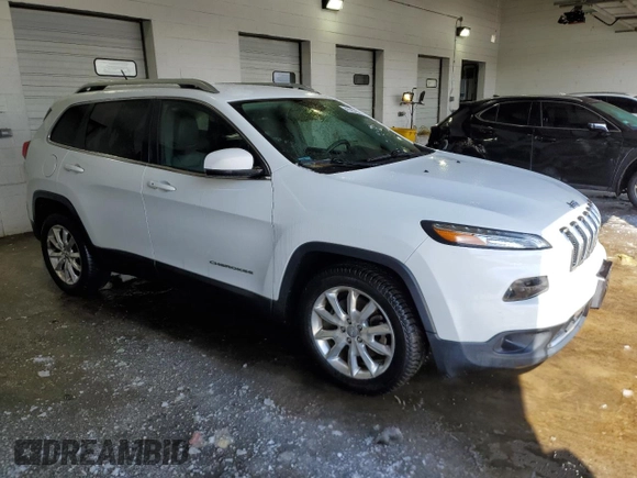 2014 Jeep Cherokee Limited with VIN 1C4PJLDB9EW283916, listed as a Copart auction lot 45952845 with 116,333 mi miles and Salvage Title. Bid and sale history available at DreamBid. Image 4.