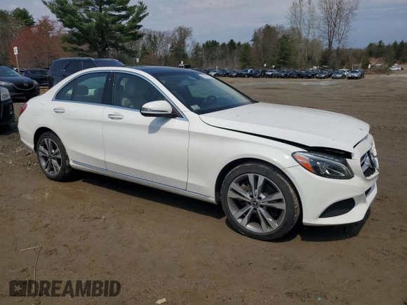 2018 Mercedes-Benz C 300 with VIN WDDWF4KB8JR316926, listed as a Copart auction lot 54015225 with 52,551 mi miles and Salvage title. Bid and sale history available at DreamBid. Image 4.
