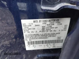 2011 Ford Edge Limited with VIN 2FMDK3KC0BBA59261, listed as a IAAI auction lot 42482074 with 219,873 mi miles and . Bid and sale history available at DreamBid. Image 9.