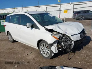 2012 Mazda 5 Sport with VIN JM1CW2BL9C0136050, listed as a IAAI auction lot 41760199 with 56,396 mi miles and . Bid and sale history available at DreamBid. Image 1.