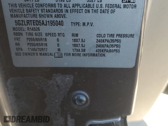 2010 Saturn Outlook XE z VIN 5GZLRTED5AJ195040, wystawiony jako Copart lot #47298085 z przebiegiem 153 212 mil mil oraz Szkoda całkowita • Salvage title. Historia ofert i sprzedaży dostępna na DreamBid. Obrazek 15.