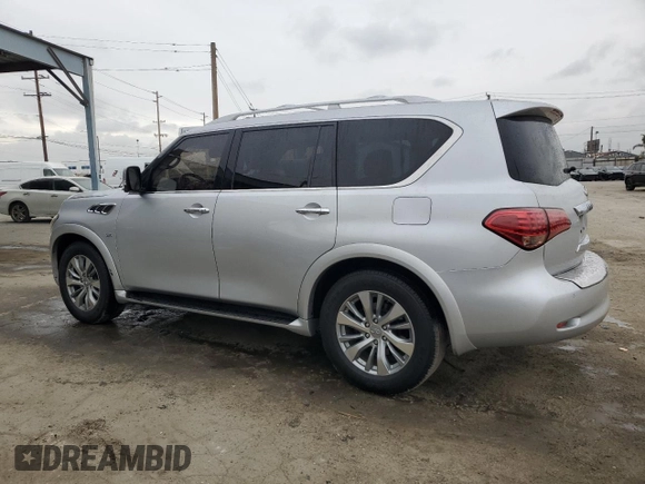 2017 Infiniti QX80 with VIN JN8AZ2NE4H9160839, listed as a Copart auction lot 46557435 with 99,346 mi miles and Salvage Title. Bid and sale history available at carsss.com. Image 2.