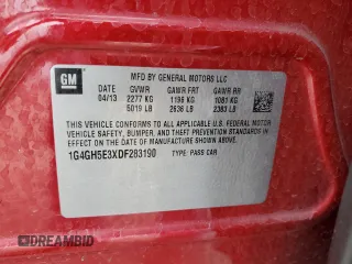 2013 Buick LaCrosse Premium 2 with VIN 1G4GH5E3XDF283190, listed as a Copart auction lot 51021605 with 60,630 mi miles and Salvage title. Bid and sale history available at DreamBid. Image 12.