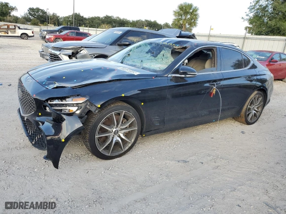 2022 Genesis G70 3.3T with VIN KMTG54TE6NU094854, listed as a Copart auction lot 80251854 with 0 mi miles and Salvage Title. Bid and sale history available at carsss.com. Image 1.