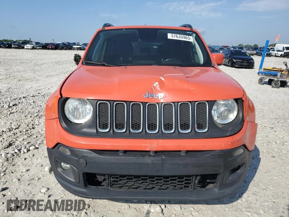 2018 Jeep Renegade Latitude with VIN ZACCJABB0JPH67244, listed as a Copart auction lot 57635965 with 163,256 mi miles and Salvage title. Bid and sale history available at DreamBid. Image 5.