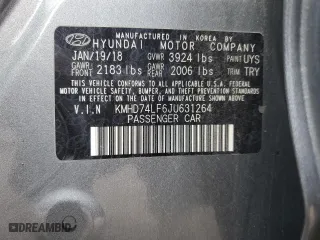 2018 Hyundai Elantra SE with VIN KMHD74LF6JU631264, listed as a Copart auction lot 86321254 with 105,971 mi miles and Salvage Title. Bid and sale history available at carsss.com. Image 12.
