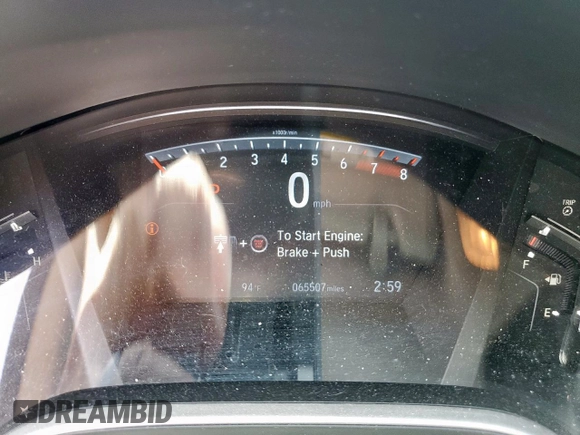 2020 Honda CR-V Touring with VIN 7FARW1H94LE002651, listed as a Copart auction lot 65023475 with 65,507 mi miles and Salvage title. Bid and sale history available at DreamBid. Image 9.