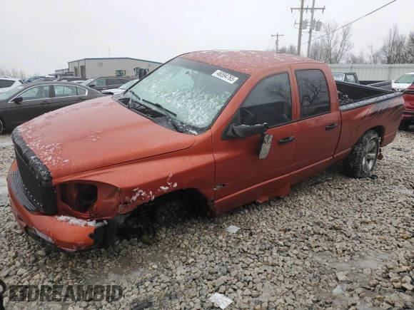 2008 Dodge 1500 SLT with VIN 1D7HU18208S615981, listed as a Copart auction lot 46594765 with 198,406 mi miles and Clean Title. Bid and sale history available at carsss.com. Image 1.