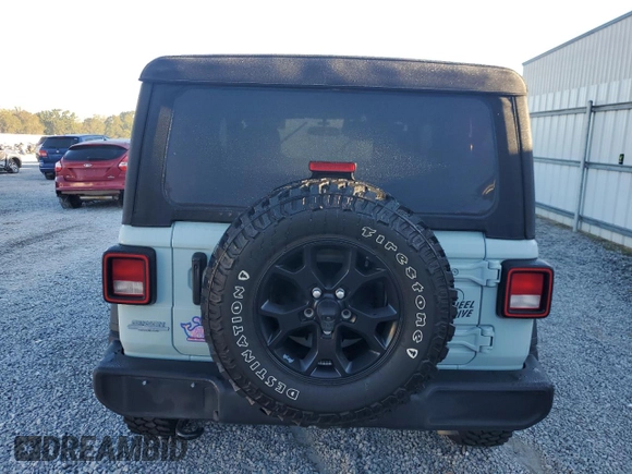 2023 Jeep Wrangler Sport with VIN 1C4HJXAG6PW560827, listed as a Copart auction lot 76583174 with Not provided miles and Salvage title. Bid and sale history available at DreamBid. Image 6.