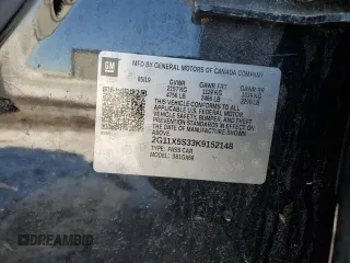2019 Chevrolet Impala LS с VIN 2G11X5S33K9152148, выставлен на аукционе Copart как лот 45979325 с пробегом 119 109 миль миль и Списание • Salvage title. История ставок и продаж доступна на DreamBid. Изображение 12.