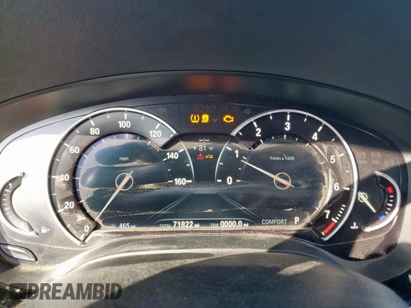 2017 BMW 5 Series 540i with VIN WBAJE5C33HG913814, listed as a Copart auction lot 53142865 with 71,822 mi miles and Salvage title. Bid and sale history available at DreamBid. Image 9.