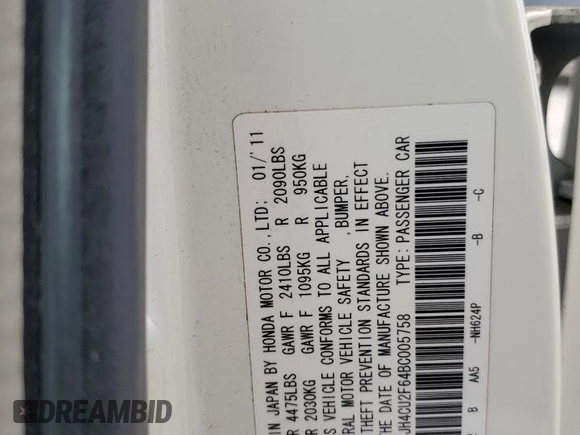 2011 Acura TSX z VIN JH4CU2F64BC005758, wystawiony jako Copart lot #54418925 z przebiegiem 189 007 mil mil oraz Szkoda całkowita • Salvage title. Historia ofert i sprzedaży dostępna na DreamBid. Obrazek 13.
