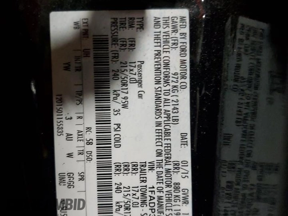 2015 Ford Focus SE with VIN 1FADP3F26FL220649, listed as a Copart auction lot 56551045 with 207,819 mi miles and Clean Title. Bid and sale history available at DreamBid. Image 12.