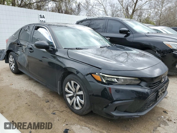 2022 Honda Civic Sedan LX with VIN 2HGFE2F27NH532429, listed as a Copart auction lot 48267654 with 50,912 mi miles and Salvage Title. Bid and sale history available at carsss.com. Image 4.