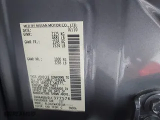 2020 Nissan Maxima SL with VIN 1N4AA6DV2LC377576, listed as a IAAI auction lot 41292362 with 79,921 mi miles. Bid and sale history available at carsss.com. Image 9.