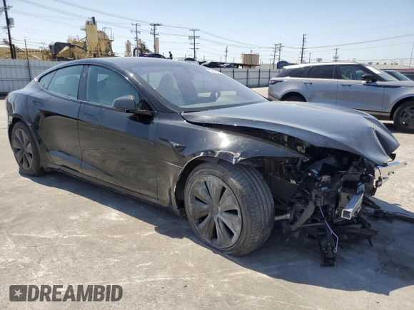 2022 Tesla Model S with VIN 5YJSA1E58NF463934, listed as a Copart auction lot 52435155 with 18,954 mi miles and Salvage Title. Bid and sale history available at DreamBid. Image 4.