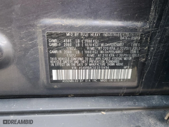 2014 Subaru Outback 2.5i with VIN 4S4BRBAC5E3319494, listed as a Copart auction lot 51799415 with 87,504 mi miles and Salvage Title. Bid and sale history available at carsss.com. Image 13.