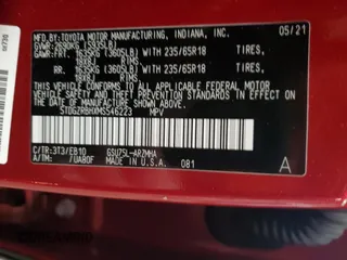 2021 Toyota Highlander XLE with VIN 5TDGZRBHXMS546223, listed as a Copart auction lot 57994635 with 69,413 mi miles and Salvage title. Bid and sale history available at DreamBid. Image 14.