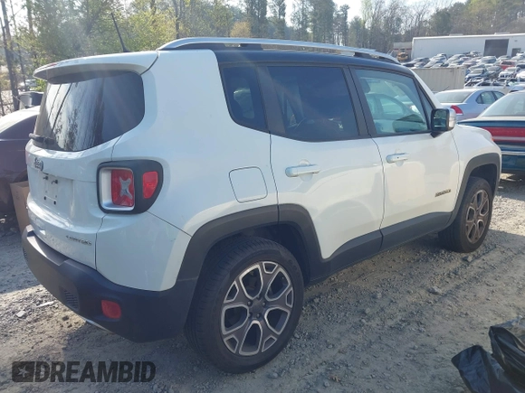 2018 Jeep Renegade Limited with VIN ZACCJBDBXJPG75982, listed as a IAAI auction lot 41917346 with 57,465 mi miles and . Bid and sale history available at DreamBid. Image 4.