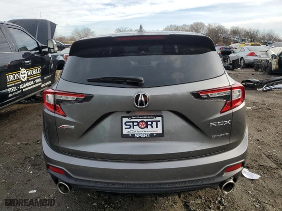 2023 Acura RDX w/A-Spec Package with VIN 5J8TC2H65PL015340, listed as a Copart auction lot 85197584 with 25,511 mi miles and Salvage Title. Bid and sale history available at carsss.com. Image 6.