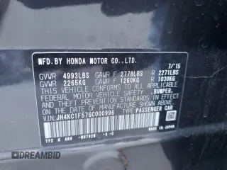 2016 Acura RLX Tech Pkg with VIN JH4KC1F57GC000996, listed as a Copart auction lot 83391544 with 97,707 mi miles and Salvage Title. Bid and sale history available at carsss.com. Image 15.