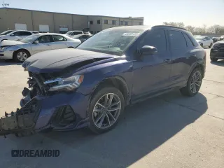 2023 Audi Q3 S line Premium with VIN WA1DECF38P1131083, listed as a Copart auction lot 49589125 with 29,648 mi miles and Salvage title. Bid and sale history available at DreamBid. Image 1.