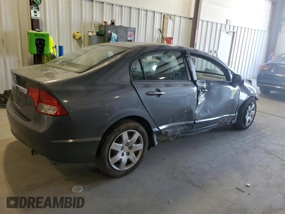 2011 Honda Civic LX with VIN 19XFA1F54BE007608, listed as a Copart auction lot 53515145 with 48,194 mi miles and Salvage Title. Bid and sale history available at DreamBid. Image 3.
