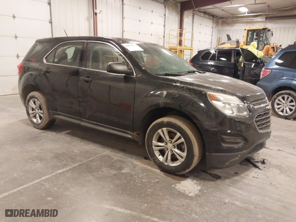 2017 Chevrolet Equinox LS with VIN 2GNALBEK4H1599333, listed as a IAAI auction lot 41845974 with 107,763 mi miles. Bid and sale history available at carsss.com. Image 1.