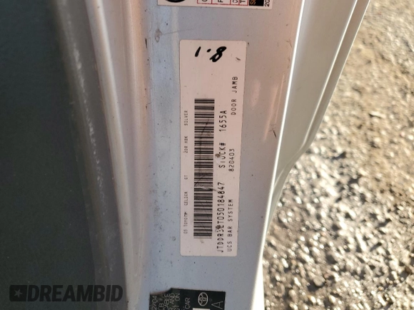 2005 Toyota Celica GT with VIN JTDDR32T050184847, listed as a Copart auction lot 44213675 with 182,954 mi miles and Salvage Title. Bid and sale history available at carsss.com. Image 12.