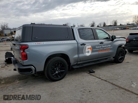 2023 Chevrolet Silverado 1500 Custom with VIN 1GCPDBEK3PZ142177, listed as a Copart auction lot 84017994 with 21,862 mi miles and Salvage Title. Bid and sale history available at DreamBid. Image 3.