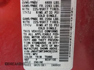 2017 Nissan Rogue SL with VIN JN8AT2MT3HW392254, listed as a Copart auction lot 51855645 with 168,069 mi miles and Salvage Title. Bid and sale history available at DreamBid. Image 14.