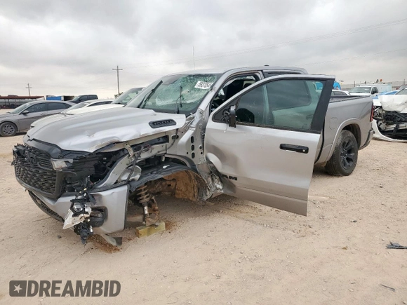 2025 Ram 1500 Lone Star with VIN 1C6SRFFPXSN534450, listed as a Copart auction lot 59370545 with 11,420 mi miles and Salvage title. Bid and sale history available at DreamBid. Image 1.