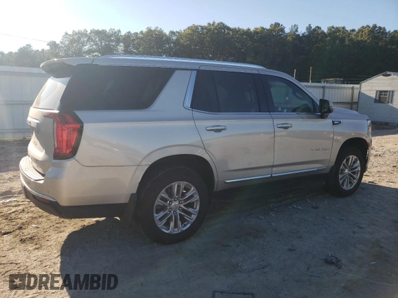2021 GMC Yukon SLT with VIN 1GKS1BKDXMR435793, listed as a Copart auction lot 76443834 with 71,027 mi miles and Salvage Title. Bid and sale history available at carsss.com. Image 3.