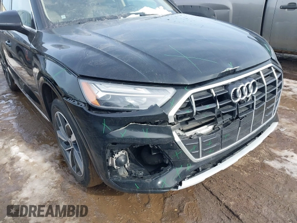 2021 Audi Q5 Premium Plus with VIN WA1BAAFY5M2013887, listed as a IAAI auction lot 41569563 with 79,663 mi miles and . Bid and sale history available at DreamBid. Image 6.