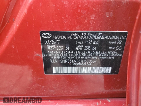 2018 Hyundai Sonata Limited with VIN 5NPE34AF6JH630567, listed as a Copart auction lot 85752354 with 55,219 mi miles and Salvage Title. Bid and sale history available at DreamBid. Image 13.