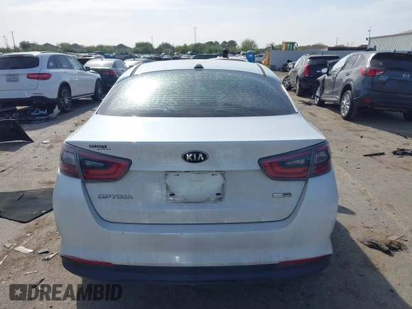 2015 Kia Optima Hybrid with VIN KNAGM4AD2F5086402, listed as a IAAI auction lot 41836546 with 88,285 mi miles. Bid and sale history available at carsss.com. Image 16.