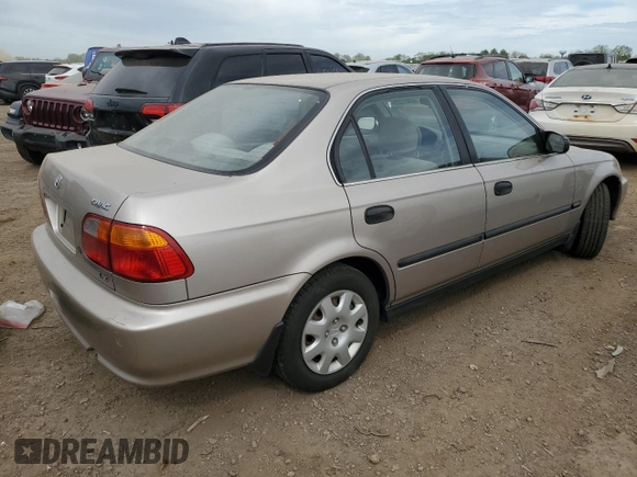 2000 Honda Civic LX with VIN 1HGEJ6677YL043935, listed as a Copart auction lot 56601325 with 163,195 mi miles and Clean Title. Bid and sale history available at DreamBid. Image 3.