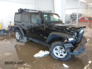 2021 Jeep Wrangler Unlimited Sport S with VIN 1C4HJXDG5MW744101, listed as a IAAI auction lot 41258885 with Not Provided miles. Bid and sale history available at carsss.com. Image 1.