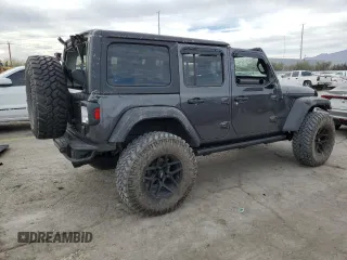2022 Jeep Wrangler Unlimited Sport with VIN 1C4HJXDG6NW133687, listed as a Copart auction lot 46189285 with 15,083 mi miles and Salvage Title. Bid and sale history available at DreamBid. Image 3.
