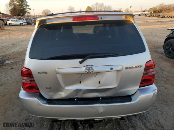 2001 Toyota Highlander with VIN JTEGF21A510028230, listed as a Copart auction lot 43652835 with 200,970 mi miles and Salvage Title. Bid and sale history available at carsss.com. Image 6.