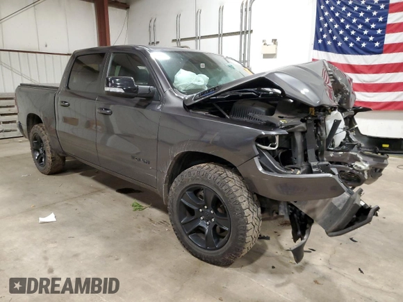 2021 Ram 1500 Big Horn with VIN 1C6SRFFT3MN590925, listed as a Copart auction lot 83528574 with 50,995 mi miles and Salvage title. Bid and sale history available at DreamBid. Image 4.