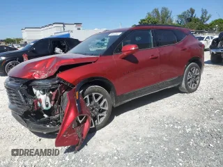 2023 Chevrolet Blazer RS z VIN 3GNKBERS9PS189360, wystawiony jako Copart lot #46644965 z przebiegiem 35 430 mil mil oraz Nie do naprawy • Non repairable. Historia ofert i sprzedaży dostępna na DreamBid. Obrazek 1.