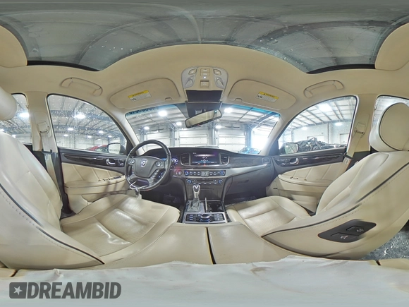 2014 Hyundai Equus Signature with VIN KMHGH4JH6EU082783, listed as a Copart auction lot 46355515 with 108,619 mi miles and Salvage Title. Bid and sale history available at DreamBid. Image 15.