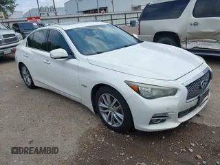 2014 Infiniti Q50 Hybrid Sport with VIN JN1AV7AP7EM690553, listed as a IAAI auction lot 42196341 with 221,709 mi miles. Bid and sale history available at carsss.com. Image 1.