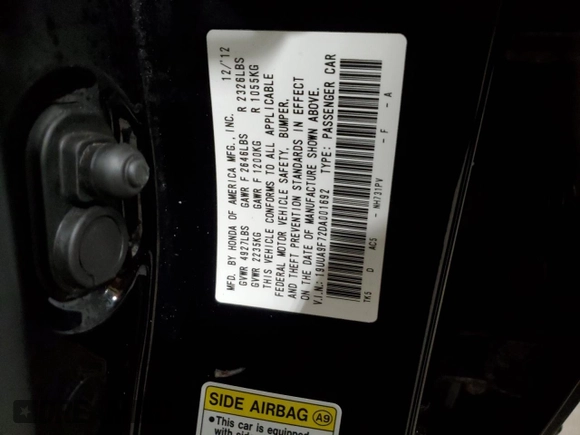 2013 Acura TL Advance z VIN 19UUA9F72DA001692, wystawiony jako Copart lot #85898354 z przebiegiem 75 489 mil mil oraz Szkoda całkowita • Salvage title. Historia ofert i sprzedaży dostępna na DreamBid. Obrazek 13.